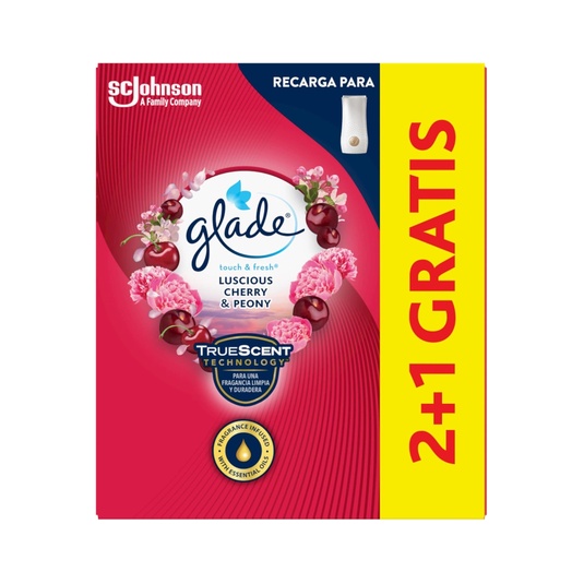 Ambientador un Toque Peonía y Cereza Recambio, 3 Unidades