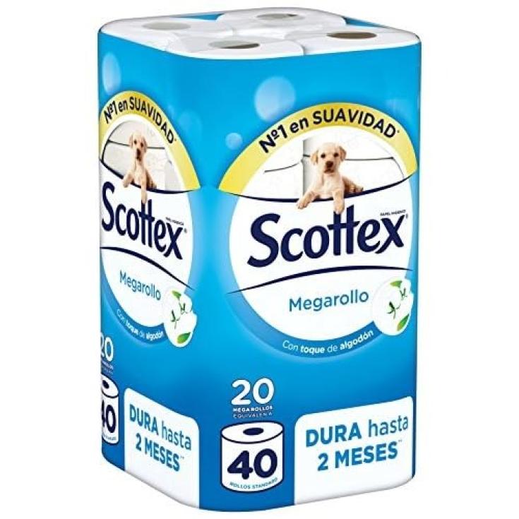 Papel higiénico Megarollo - Scottex - 20 rollos