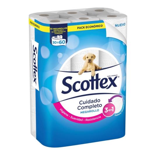 Papel higiénico Megarollo - Scottex - 30 uds
