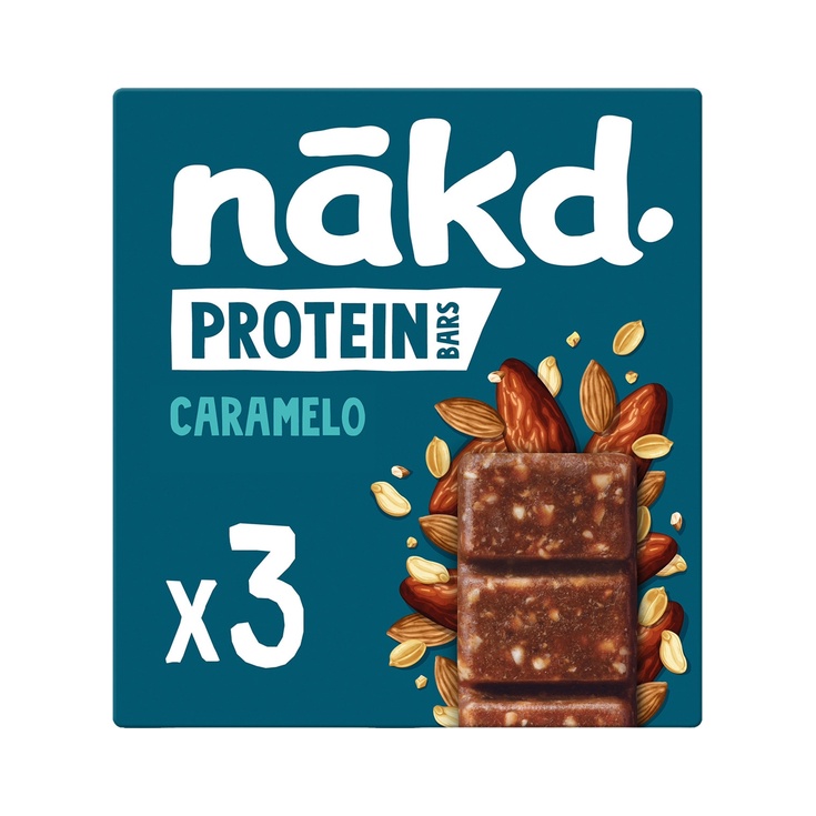 Barritas proteicas de fruta frutos secos y caramelo