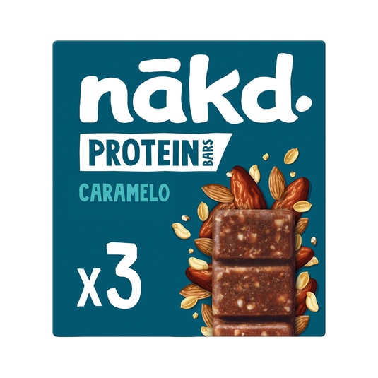 Barritas proteicas de fruta frutos secos y caramelo