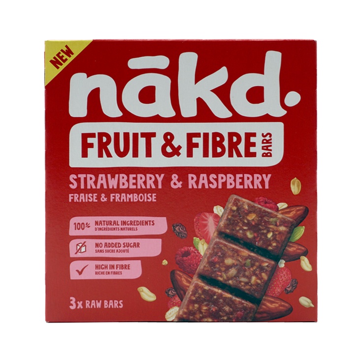 Barritas de proteinas con fresa y frambuesa