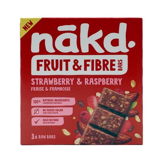 Barritas de proteinas con fresa y frambuesa