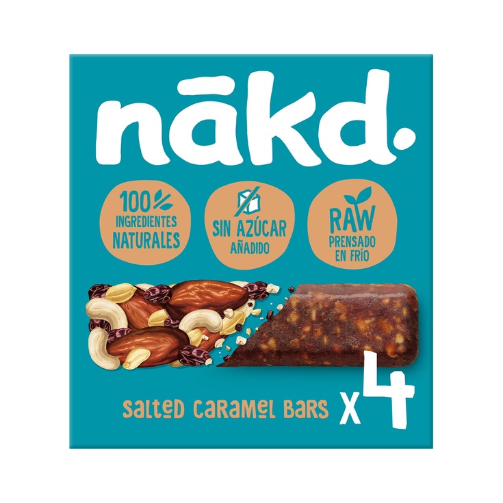 Barritas de frutos secos y caramelo salado sin azúcar