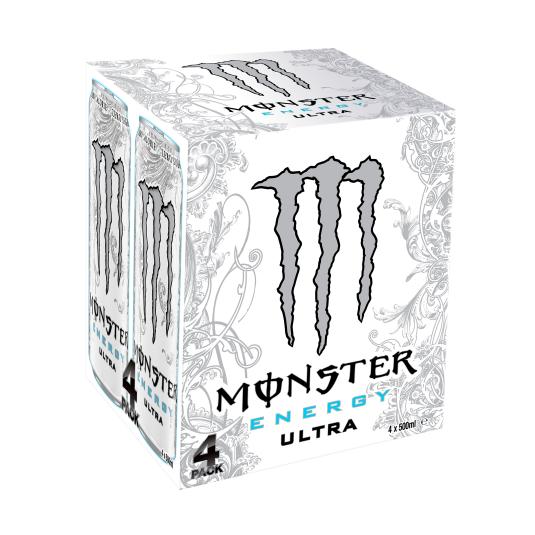 Bebida Energética Ultra White - Monster - 4x50cl