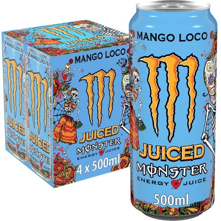 Bebida Energética mango loco - Monster - 4x50cl