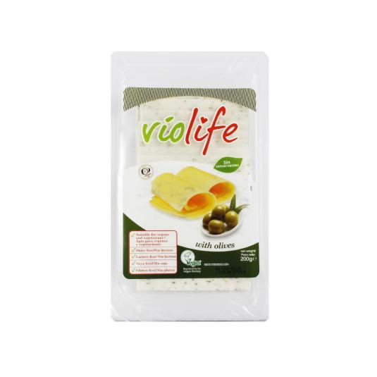 Queso Lonchas con Aceitunas Vegano Violife - 200g