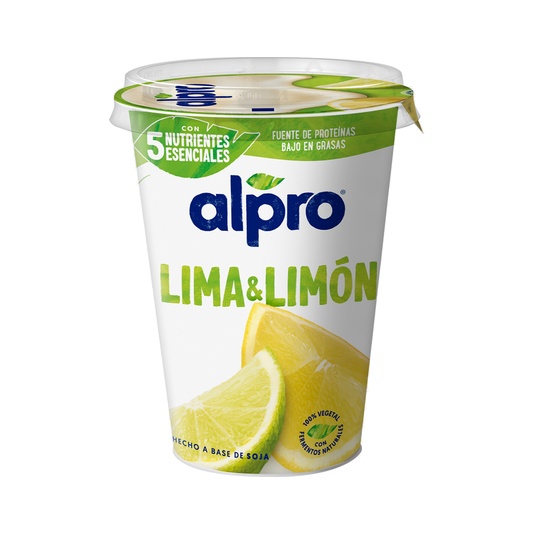 Yogur vegetal de soja con lima limón