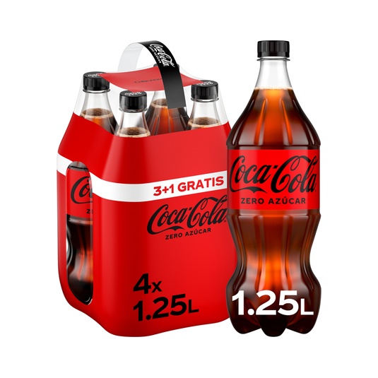 Coca-Cola Zero Azúcar 4x1.25L Botella