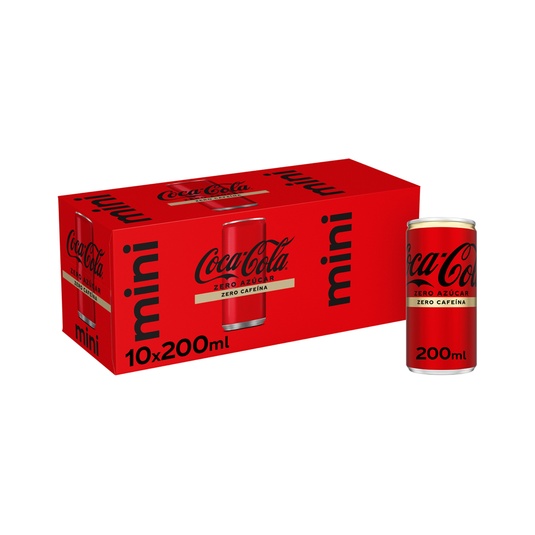 Refresco de Cola mini Zero Cafeína 20cl pack de 10 ud