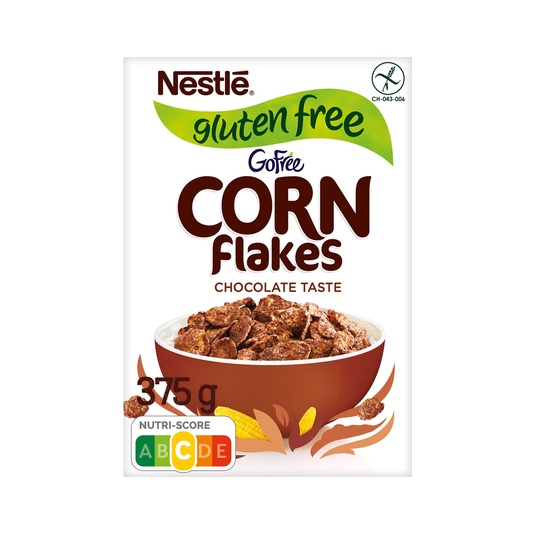 Cereales de desayuno en copos de maíz con chocolate