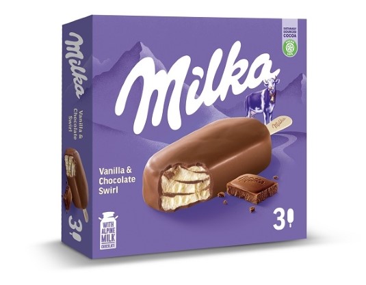 Helado bombón vainilla y chocolate Milka - 3 uds