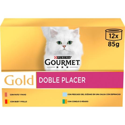 Comida húmeda Doble Placer - Gourmet Gold - 12x85g
