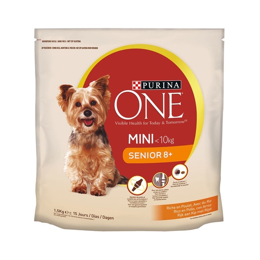 Pienso para perros senior mini +8 Purina One pollo 1,5 kg