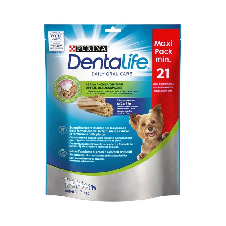 Snack dental para perros tamaño mini 21 unidades 9 g
