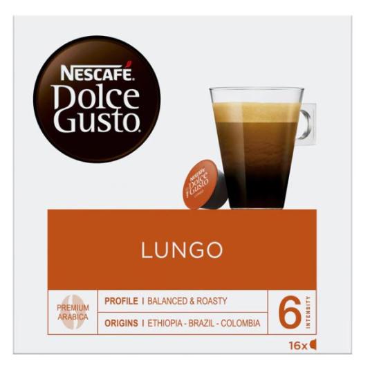 Café cápsulas Lungo Intensidad 6 - Dolce Gusto - 16 uds