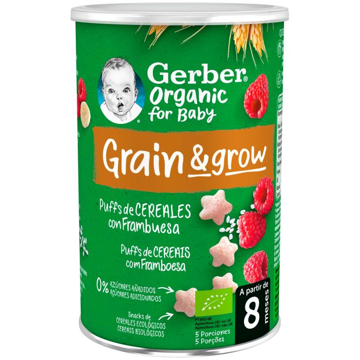 Snacks de cereales con frambuesa Gerber - 35g Snacks de cereales con frambuesa Gerber - 35g
