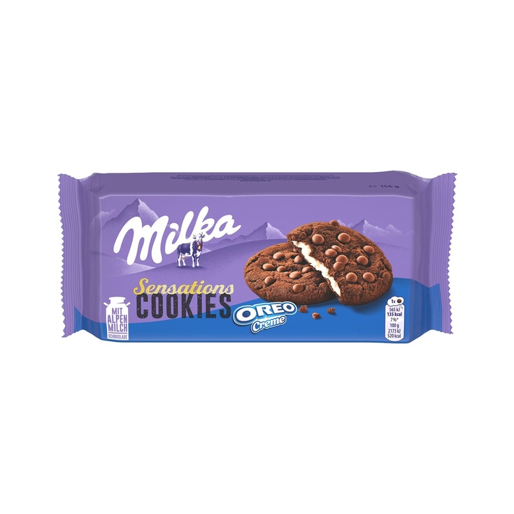Cookies rellenas de crema Oreo con pepitas de chocolate