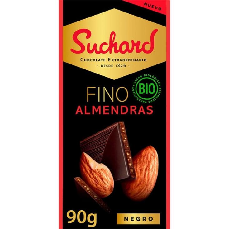 Chocolate fino negro con almendras 90g