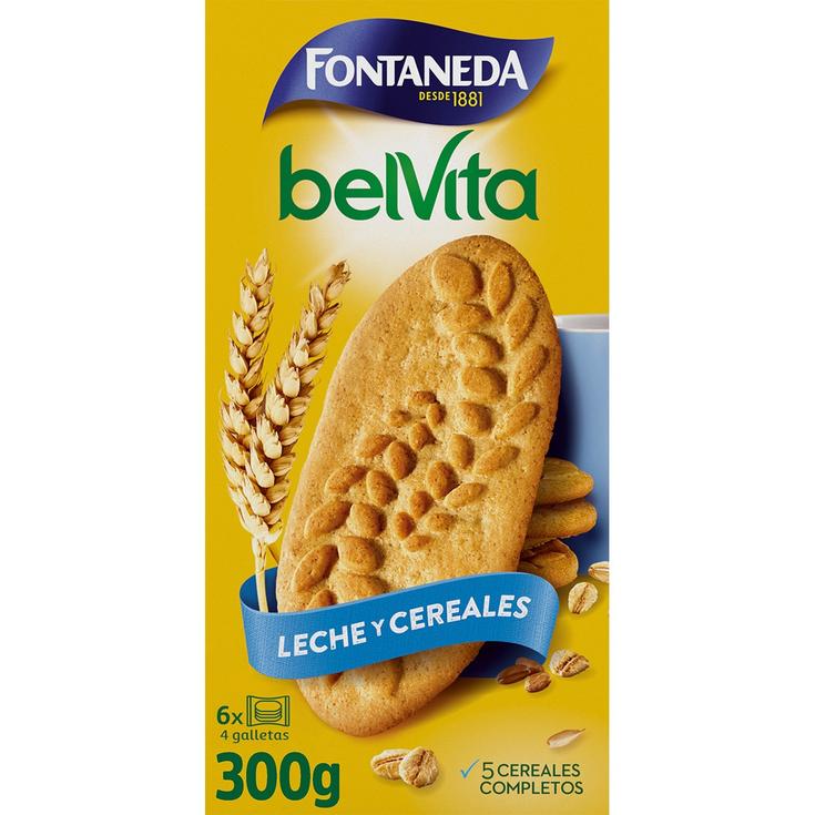 Galletas con 5 cereales completos y leche 
