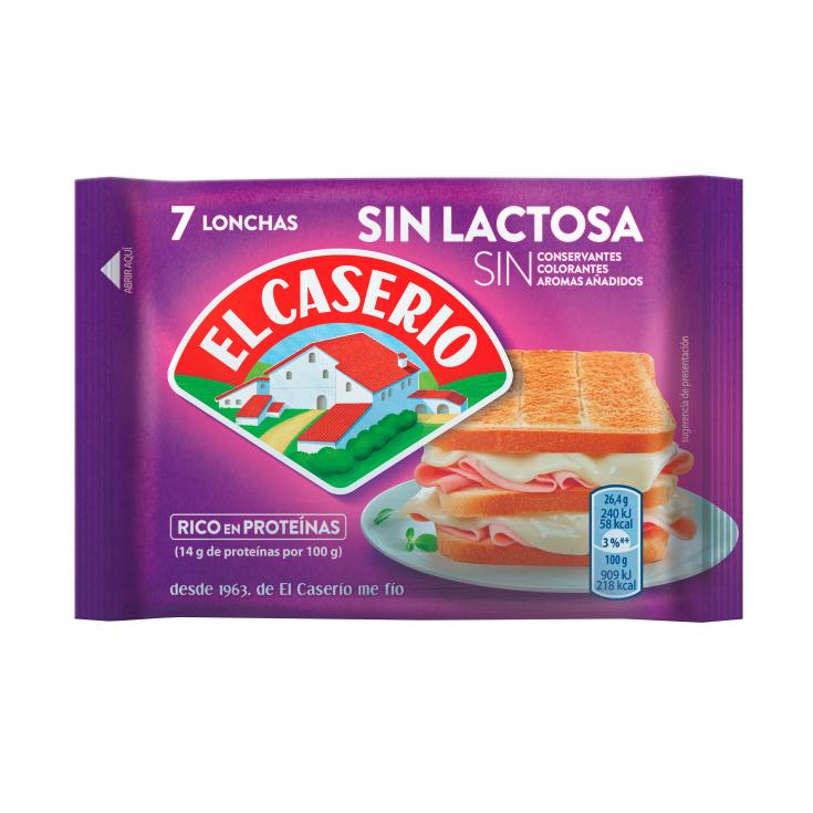 Queso fundido en lonchas sin lactosa - El Caserío - 185g