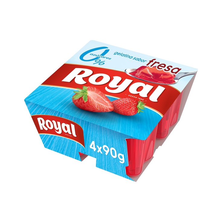 Gelatina 0% Azúcares Añadidos sabor fresa pack 4
