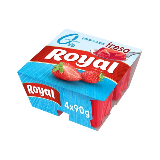 Gelatina 0% Azúcares Añadidos sabor fresa pack 4