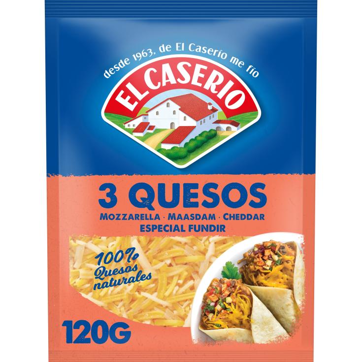 Queso rallado 3 quesos - El Caserío - 120g