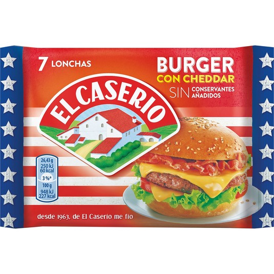 Queso fundido cheddar especial burger - El Caserío - 185g
