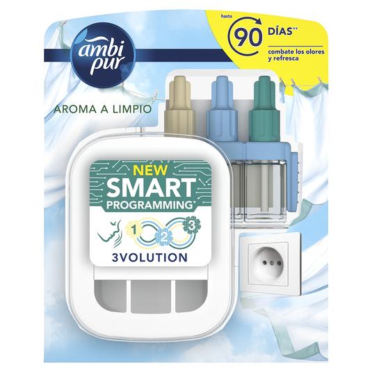 Ambientador eléctrico aroma a limpio 3 fragancias