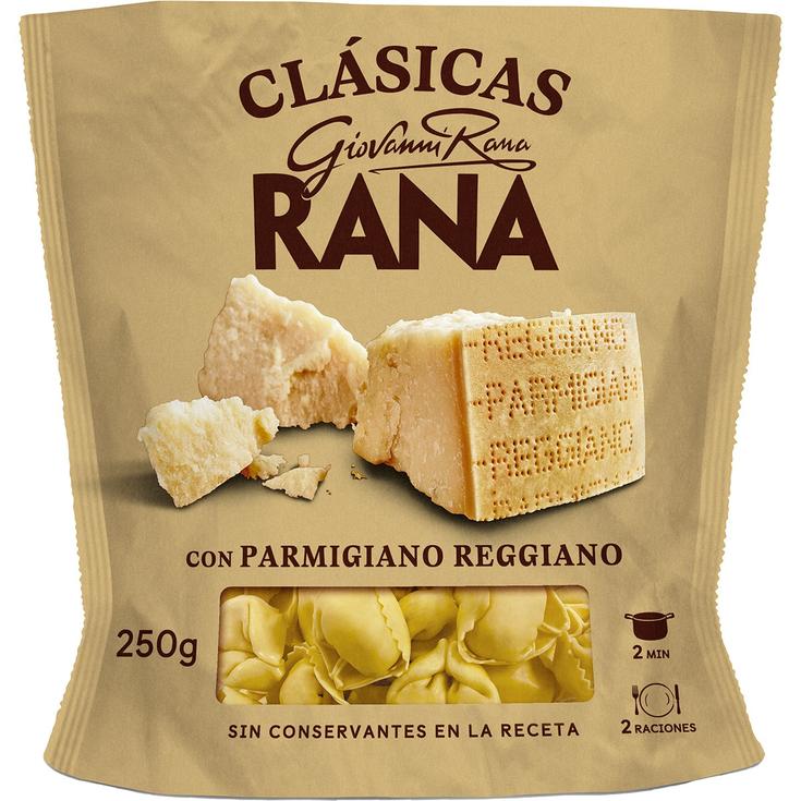 Pasta fresca tortellini al huevo relleno con queso Parmigian