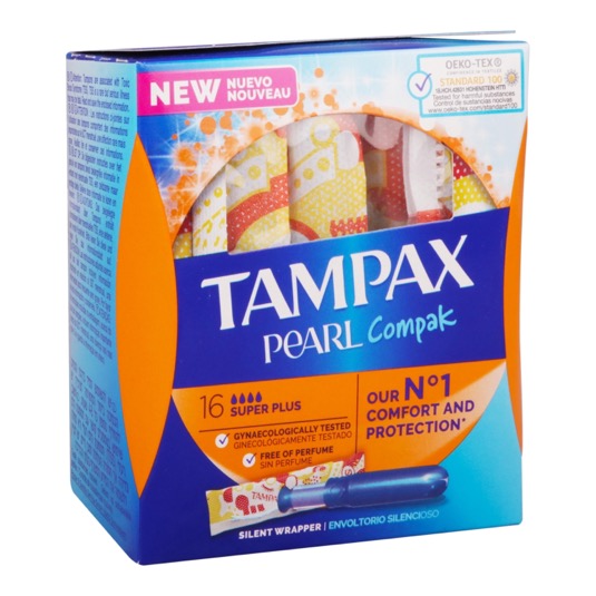 Tampones Súper Plus Pearl Compak - Tampax - 16 uds