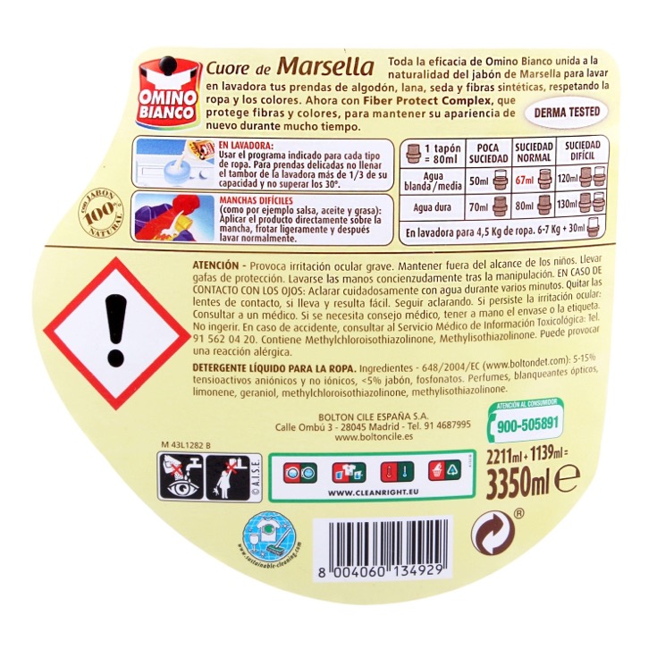 Detergente Líquido Marsella 50 lavados