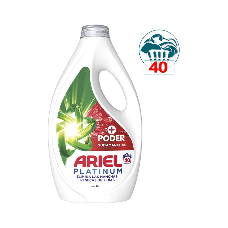 ARIEL DETERGENTE LÍQUIDO 40+40 LAVADOS PODER QUITAMANCHAS