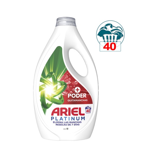 ARIEL DETERGENTE LÍQUIDO 40+40 LAVADOS PODER QUITAMANCHAS