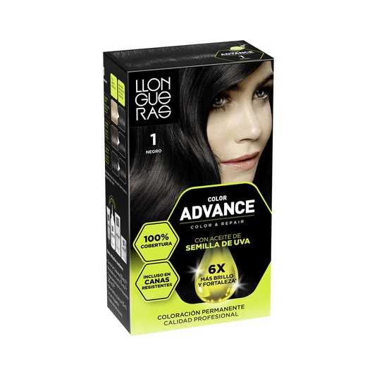 TINTE COLOR ADVANCE NEGRO Nº1 COLORACIÓN PERMANENTE