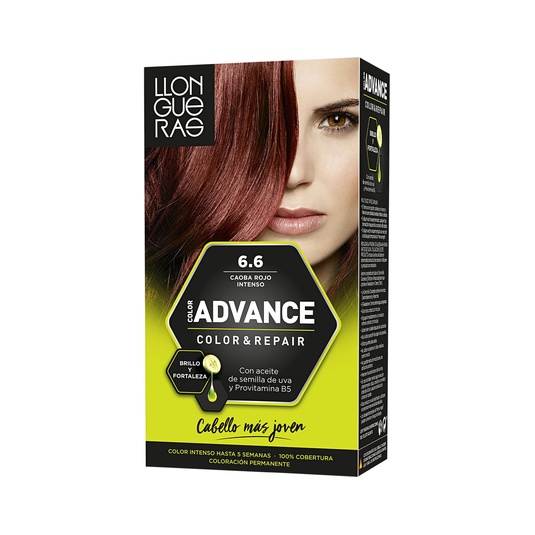 Tinte cabello caoba rojo intenso 6.6