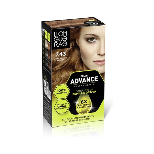 TINTE COLOR ADVANCE COBRIZO MEDIO DORADO Nº 7.43