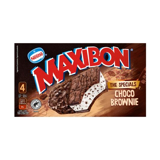Sándwich de helado Choco Brownie 4 uds - Maxibon - 360ml