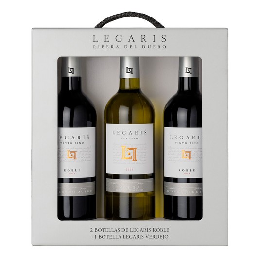 Estuche Vino Legaris Roble 2 botellas + Legaris Verdejo 75cl