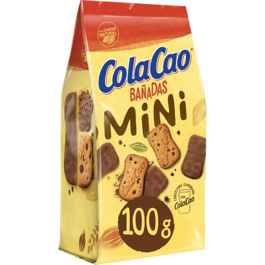 Mini galletas bañadas en chocolate de cola cao - 100g