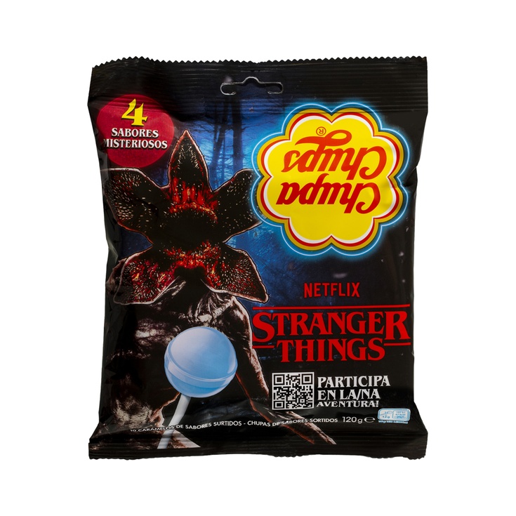 Stranger Things Netflix caramelos con palo 4 sabores 