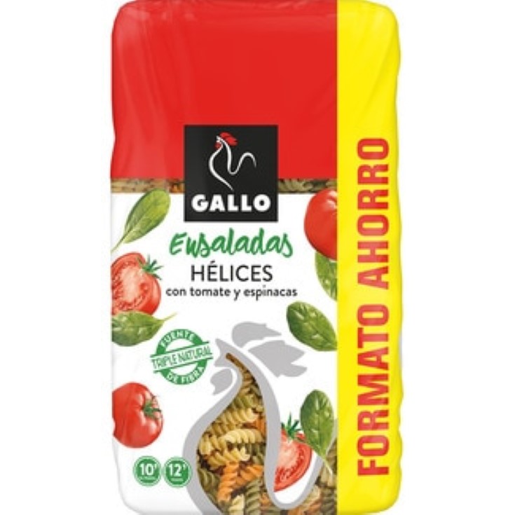 Ensaladas hélices con tomate y espinacas - Gallo 900g