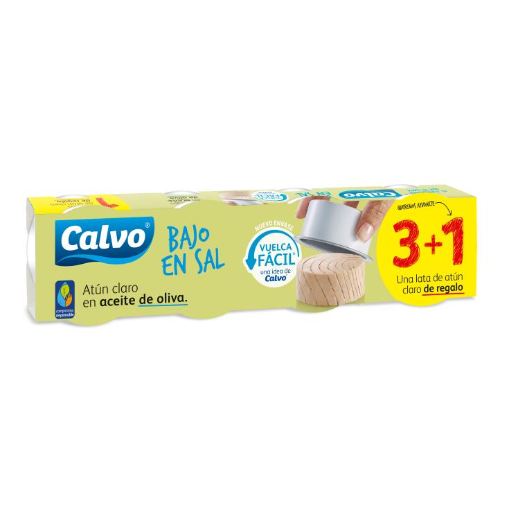 Atún Claro en Aceite de Oliva Bajo en Sal - Calvo - 4x65g