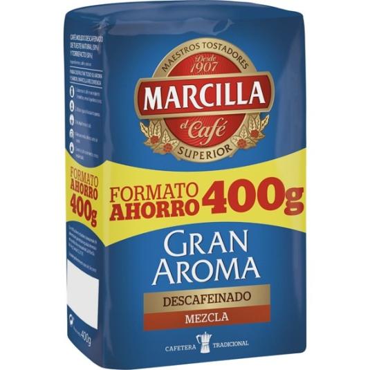 Café molido mezcla descafeinado Gran Aroma - Marcilla - 400g