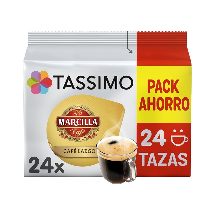 TASSIMO MARCILLA CAFÉ CÁPSULAS CAFÉ LARGO 24 CÁPSULAS
