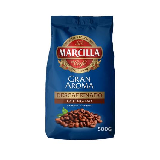 Café en grano descafeinado 500g