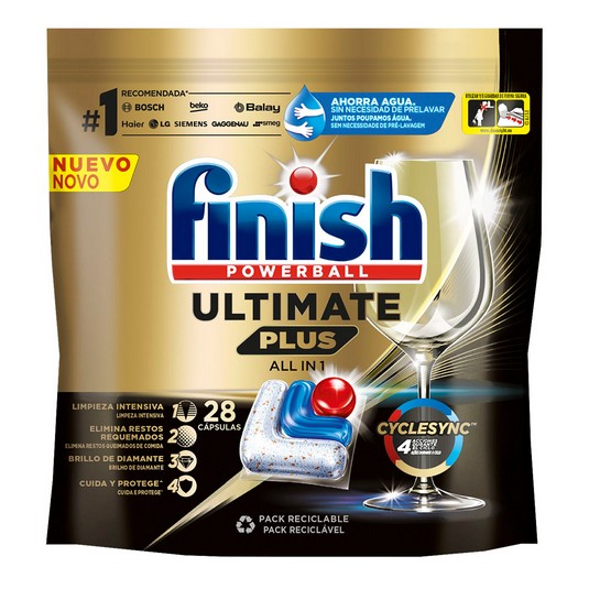 Detergente lavavajillas Ultimate Plus - Finish - 28 uds
