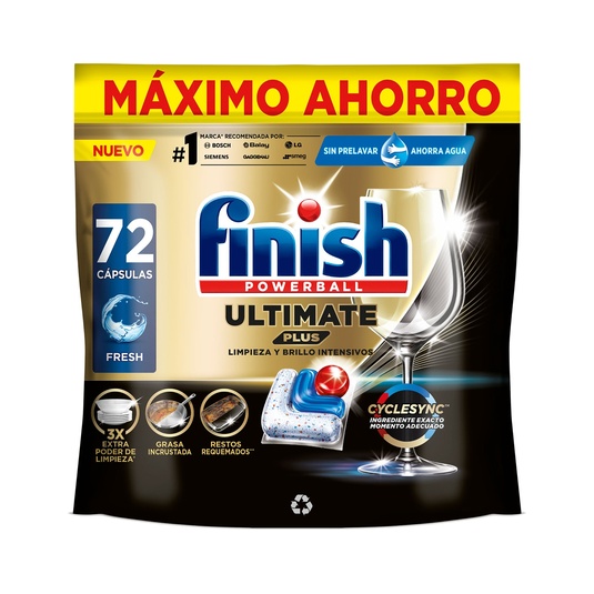 Detergente lavavajillas Powerball Ultimate Plus Fresh Máximo