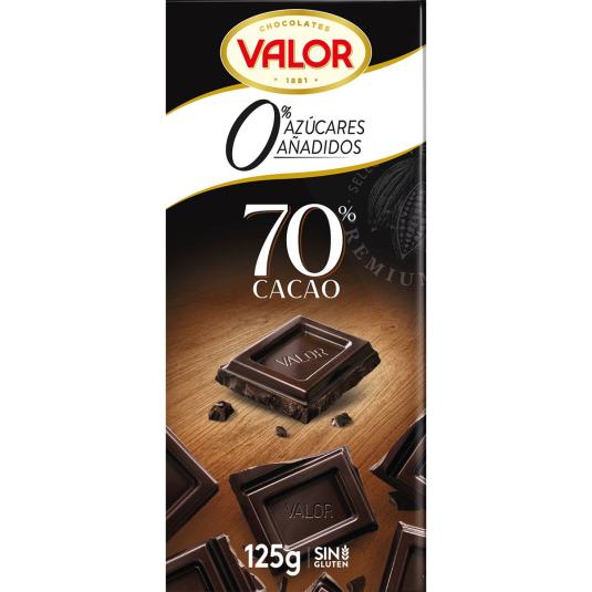 Chocolate negro 70% sin azúcar 125g